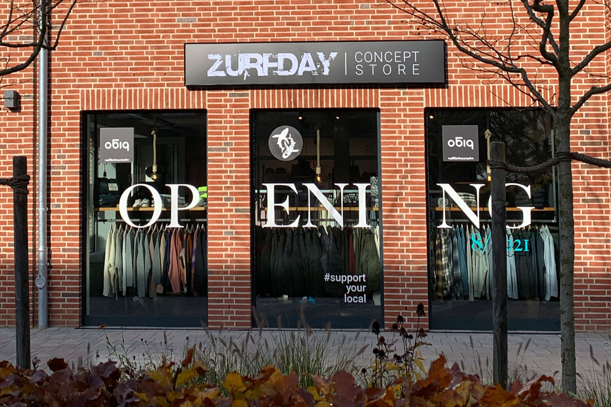 Schaufenster Front vom Zurfday Concept Store in Jesteburg